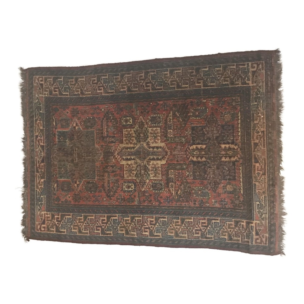 Vintage Persian Oriental Handwoven Wool Rug 3 × 4